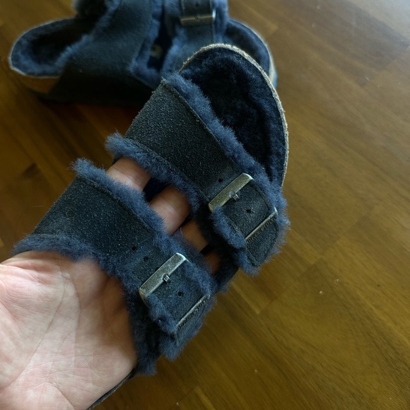 Birkenstock Arizona Shearling Suede Leather - Midnight Blue - size EU 36 - Picture 2 of 6